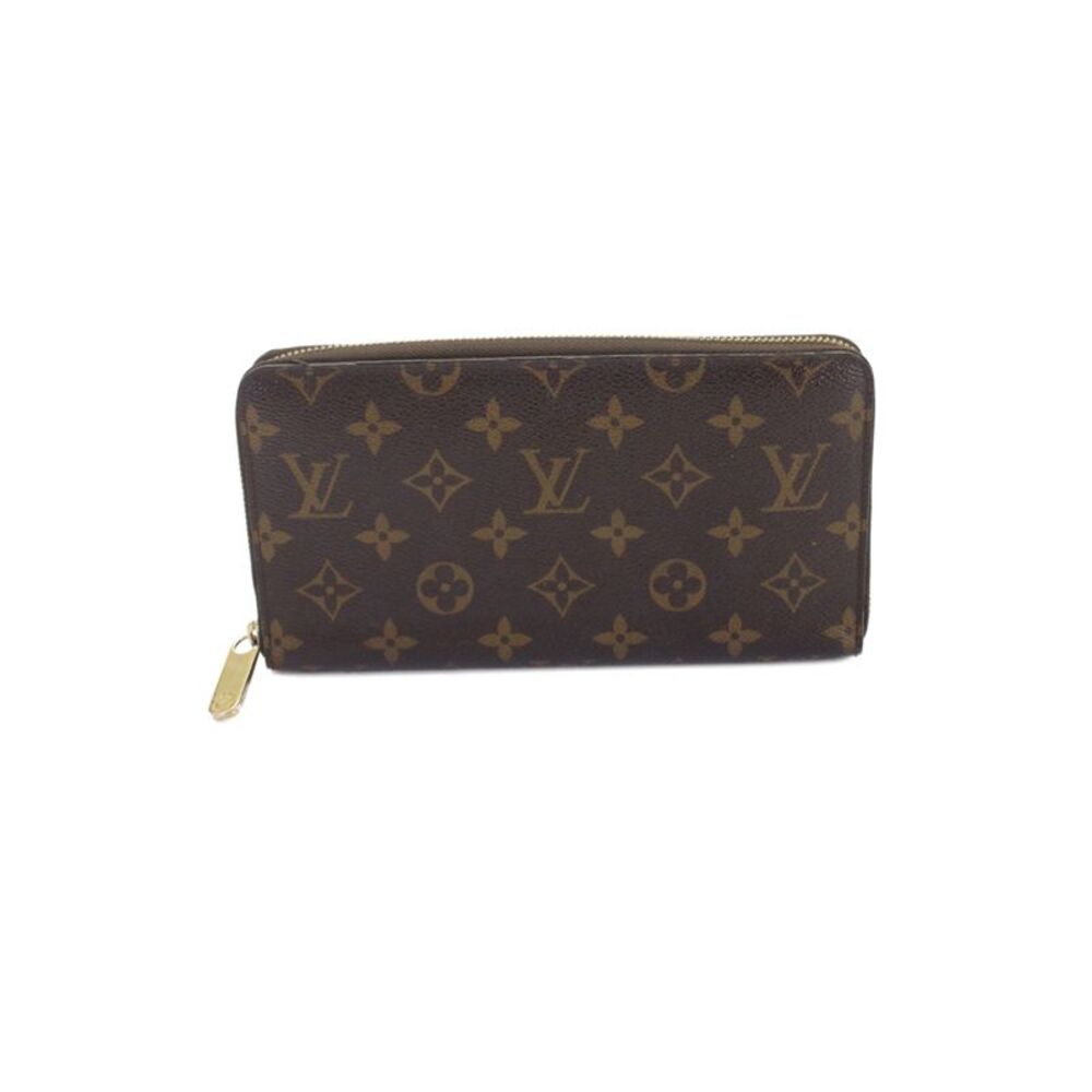 Louis Vuitton Womens Leather Monogram Zippy Wallet Brown 8.5in.